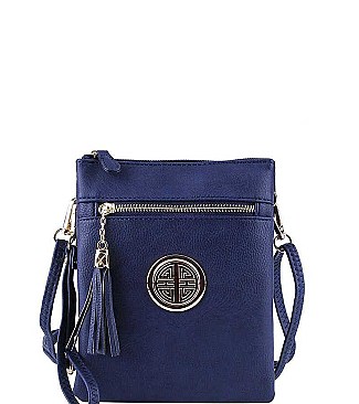 Stylish Hardware Logo Accent Multi Compartment Crossbody Bag JYWU-022-L