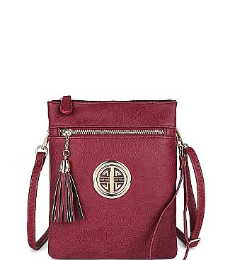 Stylish Hardware Logo Accent Multi Compartment Crossbody Bag JYWU-022-L