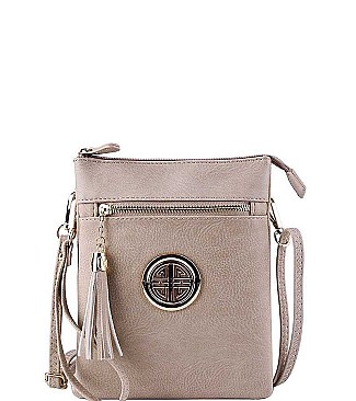 Stylish Hardware Logo Accent Multi Compartment Crossbody Bag JYWU-022-L