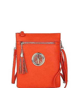 Stylish Hardware Logo Accent Multi Compartment Crossbody Bag JYWU-022-L