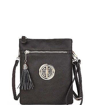 Stylish Hardware Logo Accent Multi Compartment Crossbody Bag JYWU-022-L