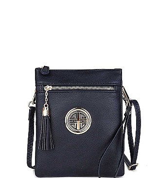 Stylish Hardware Logo Accent Multi Compartment Crossbody Bag JYWU-022-L
