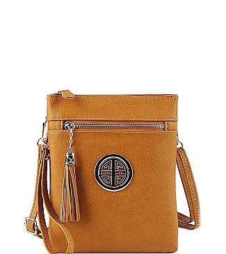 Stylish Hardware Logo Accent Multi Compartment Crossbody Bag JYWU-022-L