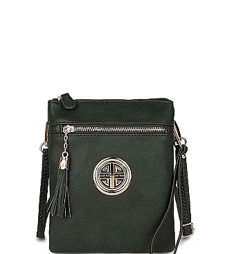 Stylish Hardware Logo Accent Multi Compartment Crossbody Bag JYWU-022-L