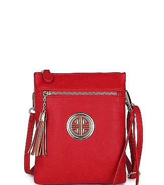 Stylish Hardware Logo Accent Multi Compartment Crossbody Bag JYWU-022-L