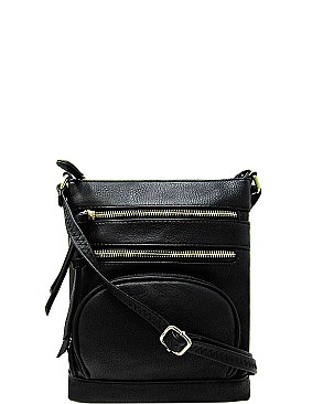 STYLISH FAUX LEATHER MULTI POCKET FASHION CROSSBODY BAG JYWU-078