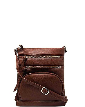 STYLISH FAUX LEATHER MULTI POCKET FASHION CROSSBODY BAG JYWU-078