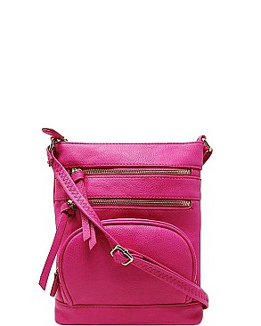 STYLISH FAUX LEATHER MULTI POCKET FASHION CROSSBODY BAG JYWU-078