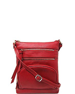 STYLISH FAUX LEATHER MULTI POCKET FASHION CROSSBODY BAG JYWU-078