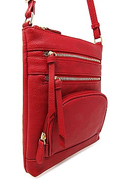 STYLISH FAUX LEATHER MULTI POCKET FASHION CROSSBODY BAG JYWU-078