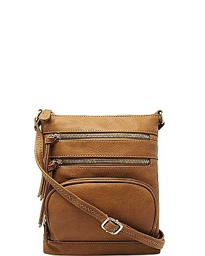 STYLISH FAUX LEATHER MULTI POCKET FASHION CROSSBODY BAG JYWU-078