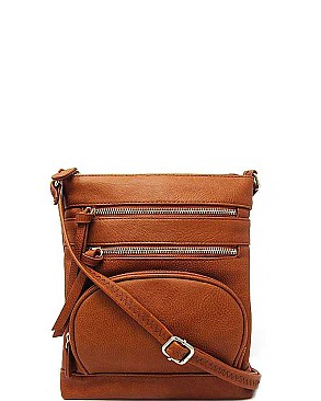 STYLISH FAUX LEATHER MULTI POCKET FASHION CROSSBODY BAG JYWU-078