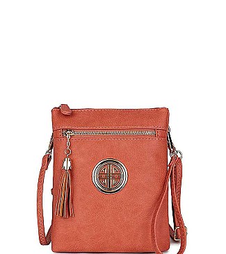 Stylish Hardware Logo Accent Multi Compartment Crossbody Bag JYWU-022-L