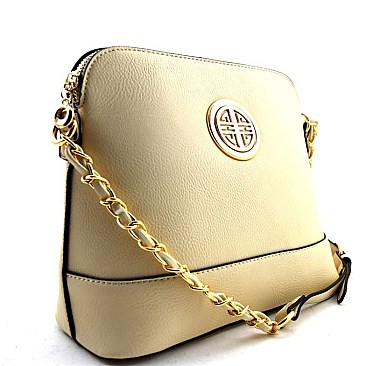 Fashion Emblem Chained Strap Dome Messenger