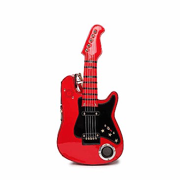 Guitar Shaped Bluetooth Speaker Cross Body - Shoulder Bags With Multimedia Player Radio