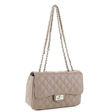 CHIC QUILTED STITCHING DESIGN CROSSBODY BAG