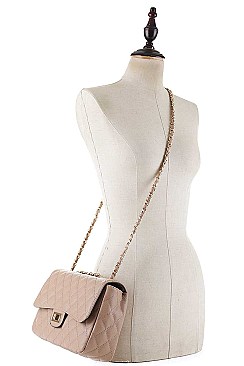 CHIC QUILTED STITCHING DESIGN CROSSBODY BAG
