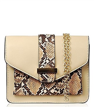 SNAKE PRINT ELSY SHOULDER BAG