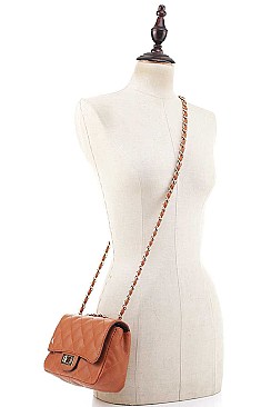 QUILTED SMOOTH STITCH CROSSBODY BAG