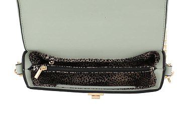 Chevron Quilted Turn Lock Crossbody