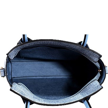 Hardware Accent Textured 3 in 1 Twin Tote Value Set
