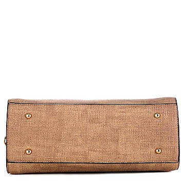 Hardware Accent Textured 3 in 1 Twin Tote Value Set