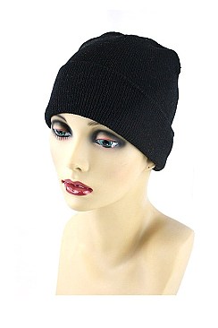 Pack of 12 (pieces) Assorted Solid Black Beanie FM-BIBK001