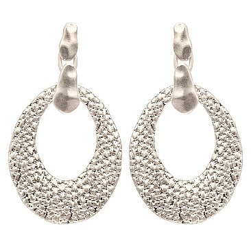 MSWS-LP Hammered Textured Metal Geometric Earring
