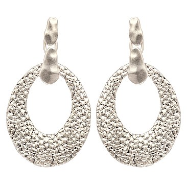 MSWS-LP Hammered Textured Metal Geometric Earring