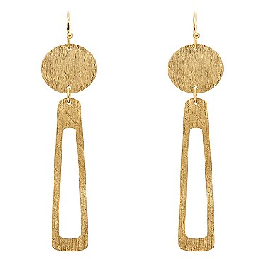 XE1958-LP Brushed Metal Open-cut Earring