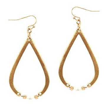 Freshwater Pearl Metal Open-cut Teardrop Earring MH-XE2211