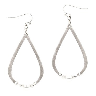 Freshwater Pearl Metal Open-cut Teardrop Earring MH-XE2211