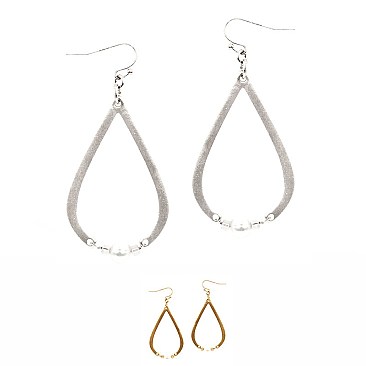 Freshwater Pearl Metal Open-cut Teardrop Earring MH-XE2211