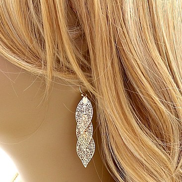 3 LAYERED FILIGREE DROP EARRING