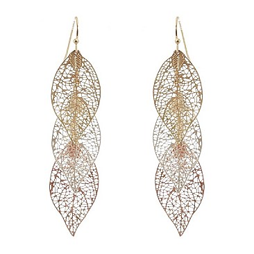 3 LAYERED FILIGREE DROP EARRING