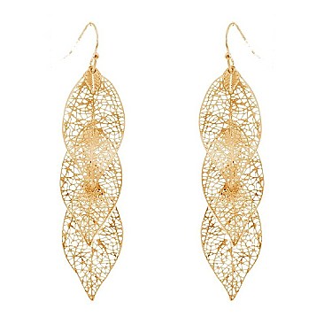 3 LAYERED FILIGREE DROP EARRING