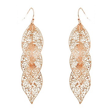 3 LAYERED FILIGREE DROP EARRING