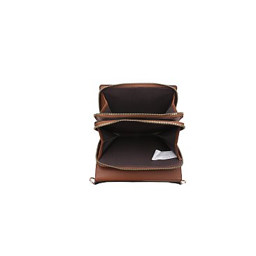 Oval Pattern Print Multi-Compartment Crossbody Bag