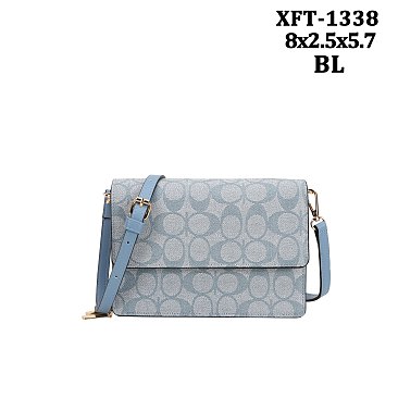 wholesale Oval Pattern Print Multi-Compartment Crossbody Bag
