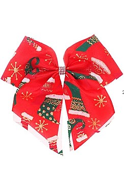 Pack of 12 Yule Christmas Theme Hair Bow Clip