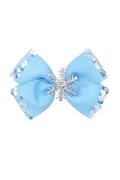 Pack of 12 Cute Assorted Snowflake Hair Bow Clip