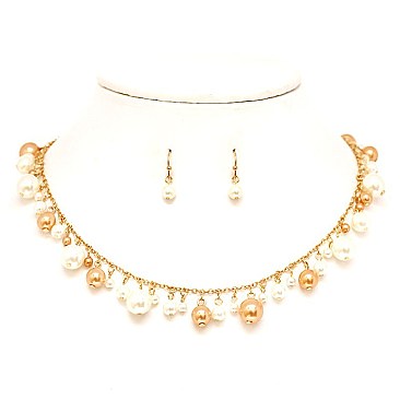 XS0802-LP Plastic Pearl Necklace SET