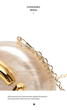 Acrylic Clutch Box Metal Handle Evening Bag