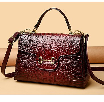 Exceptional Quality Crocodile Medium Size Satchel