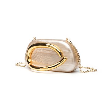Acrylic Clutch Box Metal Handle Evening Bag
