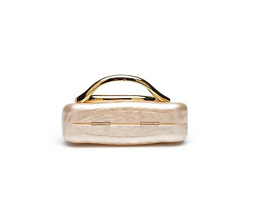 Acrylic Clutch Box Metal Handle Evening Bag