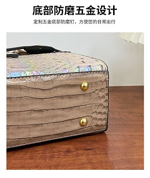 Exceptional Crocodile Padlock Multi Tone Satchel