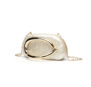 Acrylic Clutch Box Metal Handle Evening Bag