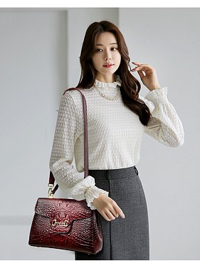 Exceptional Quality Crocodile Medium Size Satchel