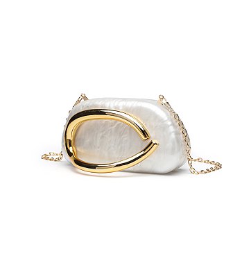 Acrylic Clutch Box Metal Handle Evening Bag